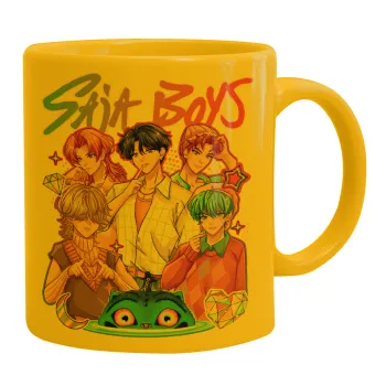 Huntrix Saja Boys, Κούπα, κεραμική κίτρινη, 330ml