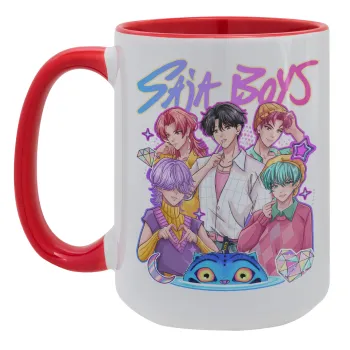 Huntrix Saja Boys, Κούπα Mega 15oz, κεραμική Κόκκινη, 450ml