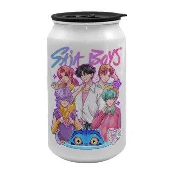 Huntrix Saja Boys, Κούπα ταξιδιού μεταλλική με καπάκι (tin-can) 500ml