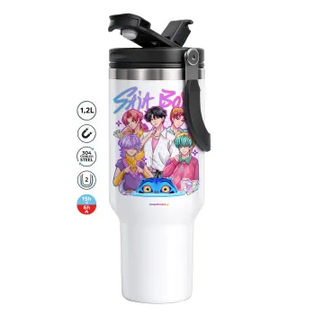 Huntrix Saja Boys, Mega Tumbler με καπάκι, διπλού τοιχώματος (θερμό) 1,2L