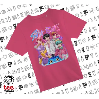 Huntrix Saja Boys, PINK childrens T-Shirt made of 100% cotton, for every day. Vegan & OEKO-TEX certified.