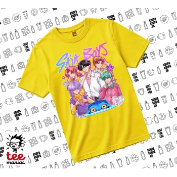 Huntrix Saja Boys, yellow childrens T-Shirt made of 100% cotton, for every day. Vegan & OEKO-TEX certified.