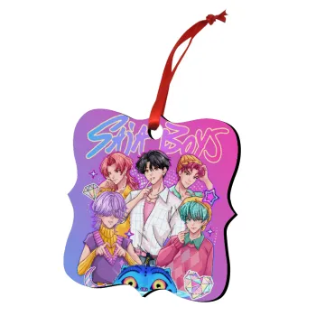 Huntrix Saja Boys, Στολίδι Χριστουγεννιάτικο στολίδι polygon ξύλινο 7.5cm