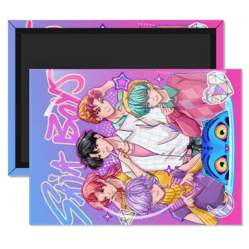 Huntrix Saja Boys, Ορθογώνιο μαγνητάκι ψυγείου διάστασης 9x6cm