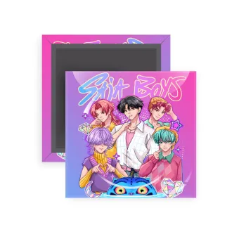 Huntrix Saja Boys, Μαγνητάκι ψυγείου τετράγωνο διάστασης 5x5cm