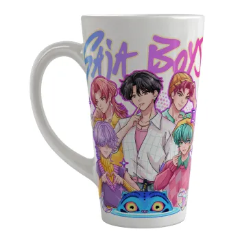 Huntrix Saja Boys, Κούπα κωνική Latte Μεγάλη, κεραμική, 450ml