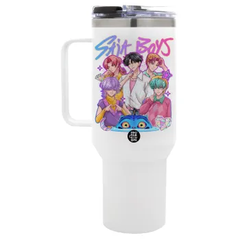 Huntrix Saja Boys, Mega Tumbler με καπάκι, διπλού τοιχώματος (θερμό) 1,2L