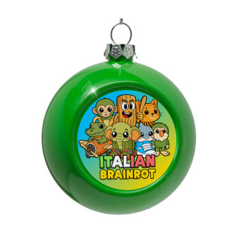 Italian Brainrot friends, Green Christmas tree ornament bauble 8cm