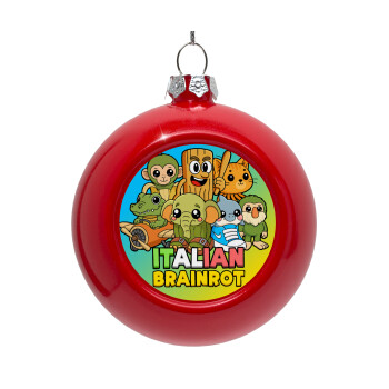 Italian Brainrot friends, Red Christmas tree ornament bauble 8cm