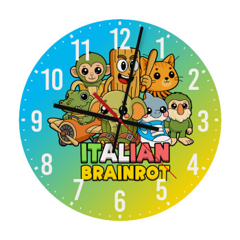 Italian Brainrot friends, Ρολόι τοίχου ξύλινο (30cm)
