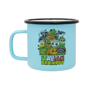 Italian Brainrot friends, Κούπα Μεταλλική εμαγιέ ΜΑΤ σιέλ 360ml