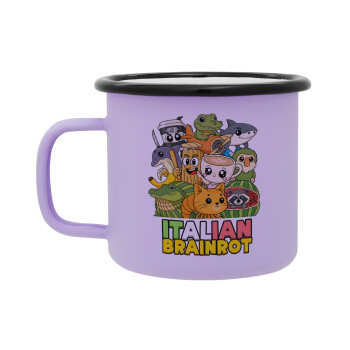 Italian Brainrot friends, Κούπα Μεταλλική εμαγιέ ΜΑΤ Light Pastel Purple 360ml