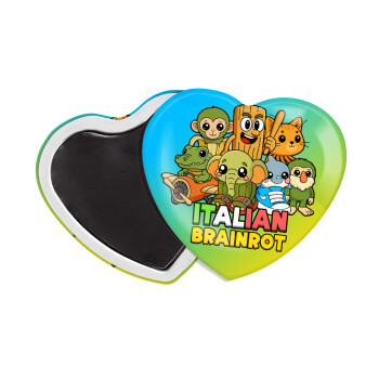 Italian Brainrot friends, Μαγνητάκι καρδιά (57x52mm)
