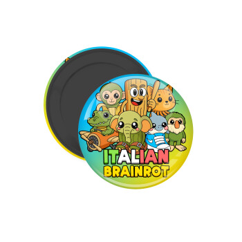Italian Brainrot friends, Μαγνητάκι ψυγείου στρογγυλό διάστασης 5cm