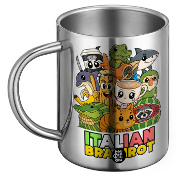 Italian Brainrot friends, Ανοξείδωτη Μεταλλική Κούπα 450ml - Διπλού Τοιχώματος