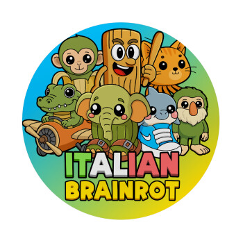 Italian Brainrot friends, Mousepad Round 20cm