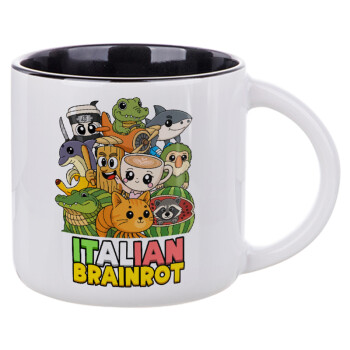 Italian Brainrot friends, Κούπα κεραμική 400ml Λευκή/Μαύρη