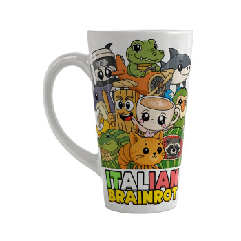 Italian Brainrot friends, Κούπα κωνική Latte Μεγάλη, κεραμική, 450ml