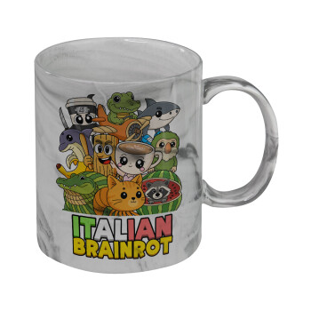 Italian Brainrot friends, Κούπα κεραμική, marble style (μάρμαρο), 330ml