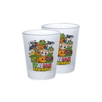 Italian Brainrot friends, Σφηνοπότηρα γυάλινα 45ml του πάγου (2 τεμάχια)