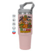 ΡΟΖ χρώματος Θερμός Ανοξείδωτο 890ml (30oz) με χερούλι