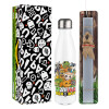 Easter candle, metallic white thermos bottle (500ml) & aromatic flat candle (30cm) (GRAY)