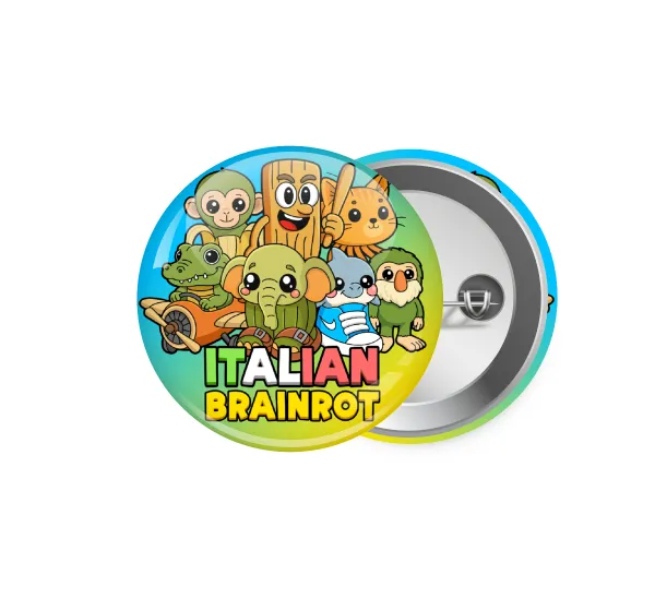 Italian Brainrot friends — Pin badge, 5.9cm