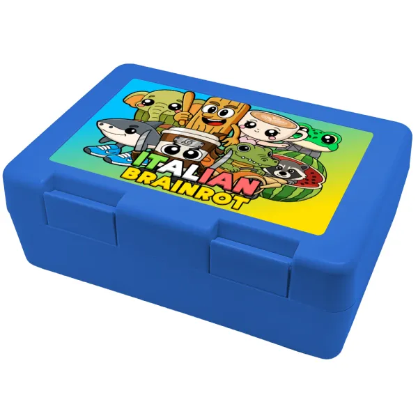 Italian Brainrot friends — Παιδικό δοχείο κολατσιού ΜΠΛΕ 185x128x65mm (BPA free πλαστικό)