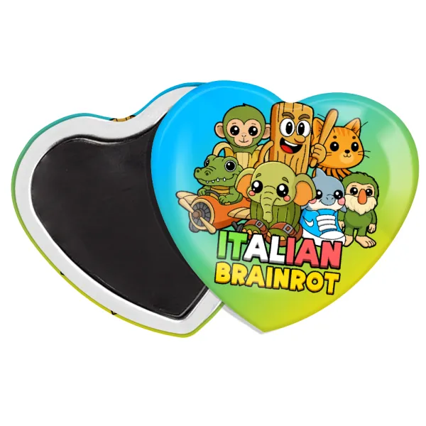 Italian Brainrot friends — Heart magnet (57x52mm)