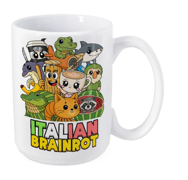 Italian Brainrot friends — Mega mug, ceramic, 450ml