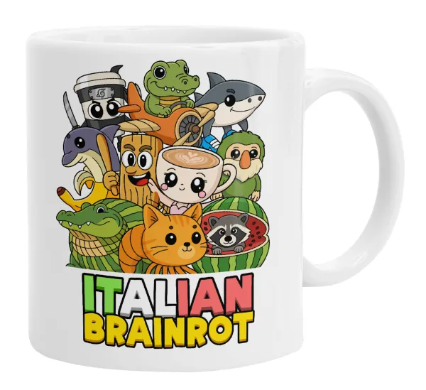 Italian Brainrot friends — Ceramic coffee mug, 330ml