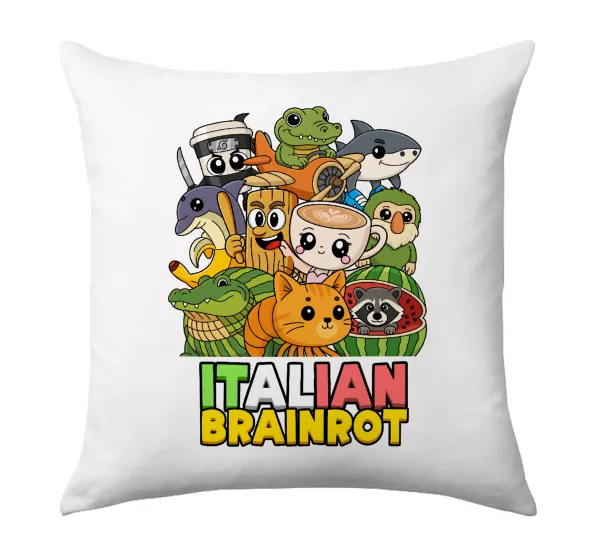 Italian Brainrot friends — Sofa cushion 40x40cm includes filling