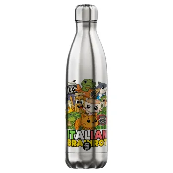Italian Brainrot friends, Μεταλλικό παγούρι θερμός Inox (Stainless steel), διπλού τοιχώματος, 750ml
