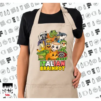 Italian Brainrot friends, Ποδιά μακριά Σεφ ολόσωμη με τσέπες SAND (ΕΝΗΛΙΚΩΝ)