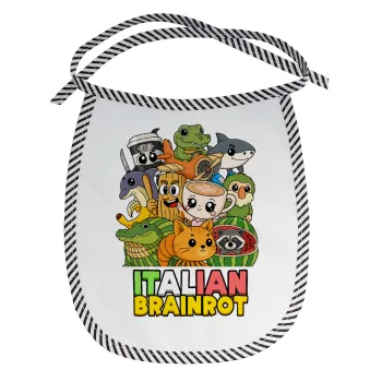 Italian Brainrot friends, Σαλιάρα μωρού αλέκιαστη με κορδόνι Μαύρη