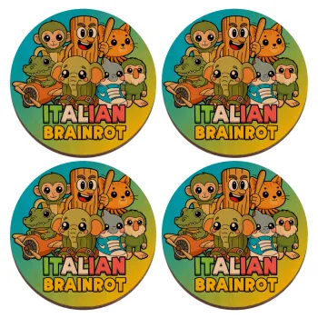 Italian Brainrot friends, ΣΕΤ x4 Σουβέρ ξύλινα στρογγυλά plywood (9cm)