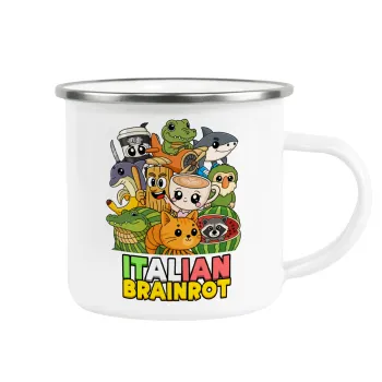 Italian Brainrot friends, Κούπα Μεταλλική εμαγιέ λευκη 360ml