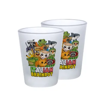 Italian Brainrot friends, Σφηνοπότηρα γυάλινα 45ml του πάγου (2 τεμάχια)