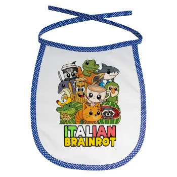 Italian Brainrot friends, Σαλιάρα μωρού αλέκιαστη με κορδόνι Μπλε