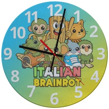 Italian Brainrot friends, Ρολόι τοίχου γυάλινο (30cm)