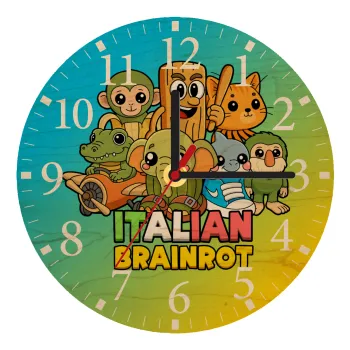 Italian Brainrot friends, Ρολόι τοίχου ξύλινο plywood (20cm)