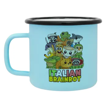 Italian Brainrot friends, Κούπα Μεταλλική εμαγιέ ΜΑΤ σιέλ 360ml