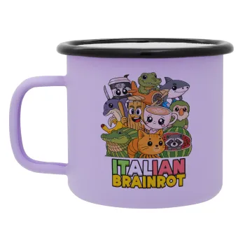 Italian Brainrot friends, Κούπα Μεταλλική εμαγιέ ΜΑΤ Light Pastel Purple 360ml