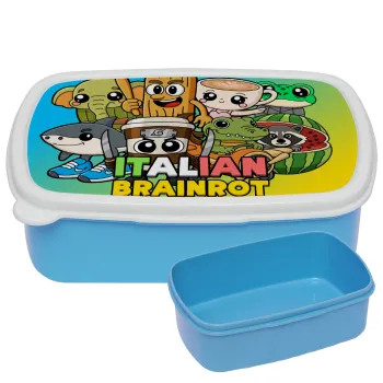 Italian Brainrot friends, ΜΠΛΕ παιδικό δοχείο φαγητού (lunchbox) πλαστικό (BPA-FREE) Lunch Βox M18 x Π13 x Υ6cm