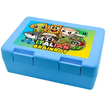 Italian Brainrot friends, Children's cookie container LIGHT BLUE 185x128x65mm (BPA free plastic)