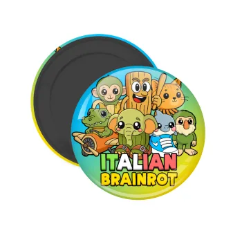 Italian Brainrot friends, Μαγνητάκι ψυγείου στρογγυλό διάστασης 5cm