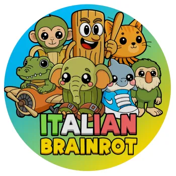 Italian Brainrot friends, Mousepad Στρογγυλό 20cm