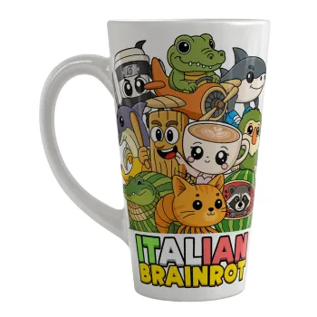 Italian Brainrot friends, Κούπα κωνική Latte Μεγάλη, κεραμική, 450ml