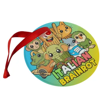 Italian Brainrot friends, Christmas ornament glass 9cm