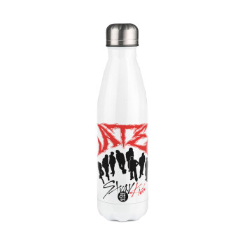 Stray Kids Boy band, Metal mug thermos White (Stainless steel), double wall, 500ml